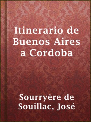 cover image of Itinerario de Buenos Aires a Cordoba